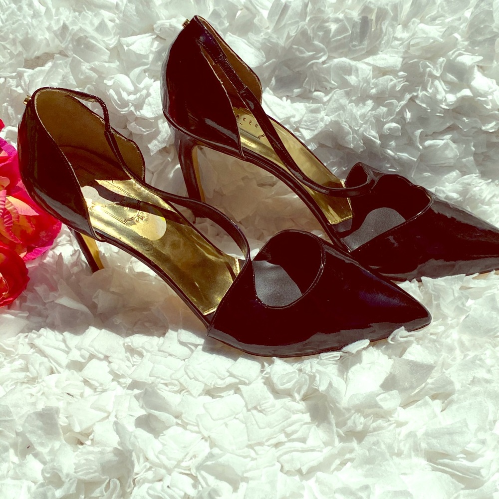 Ted Baker Black Patent Leather Heels Strap 40